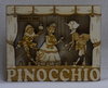 3D-Holzschnitt, Magnet, Geschichte Pinocchio - Marionetten